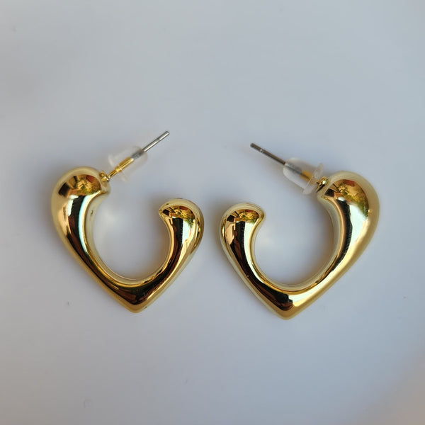 Golden Heart shaped Hoops earring