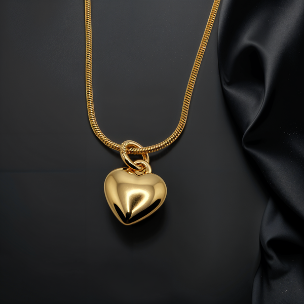 Heart Shaped Charm Golden Chain