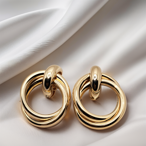 Golden studs earrings